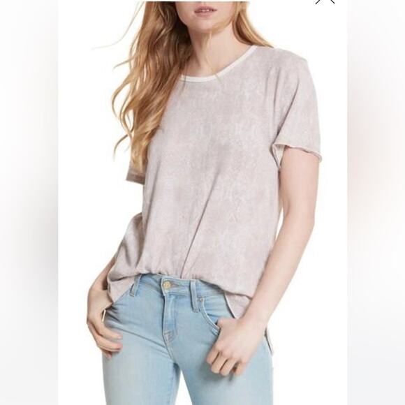 Free People We the Free Print Me Perfect Snakeskin Oversized Tee Size XS - Picture 1 of 10